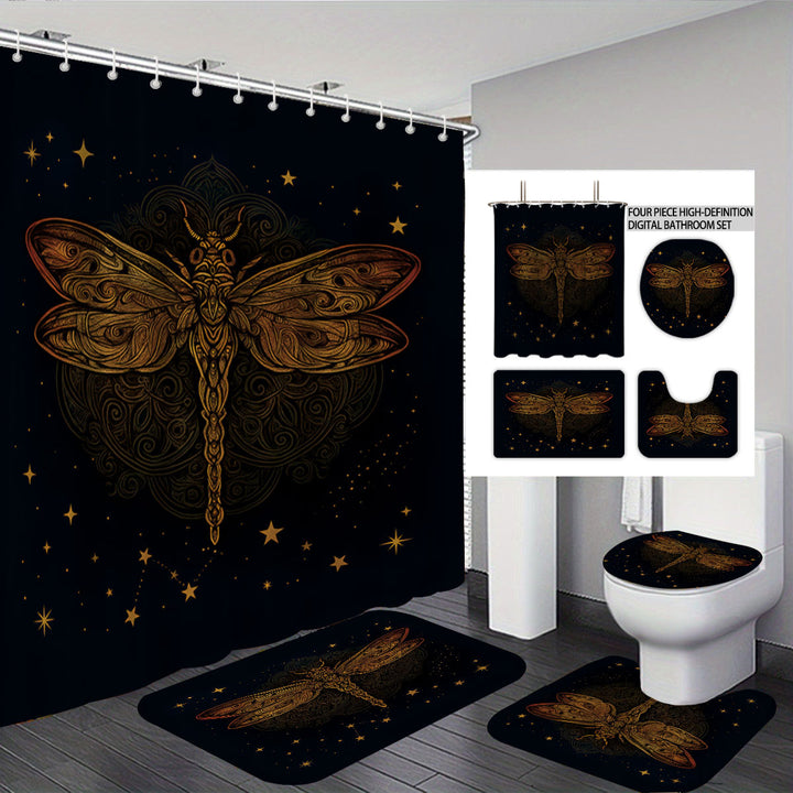 Digital Dragonfly-Themed Bathroom Set Stornfield