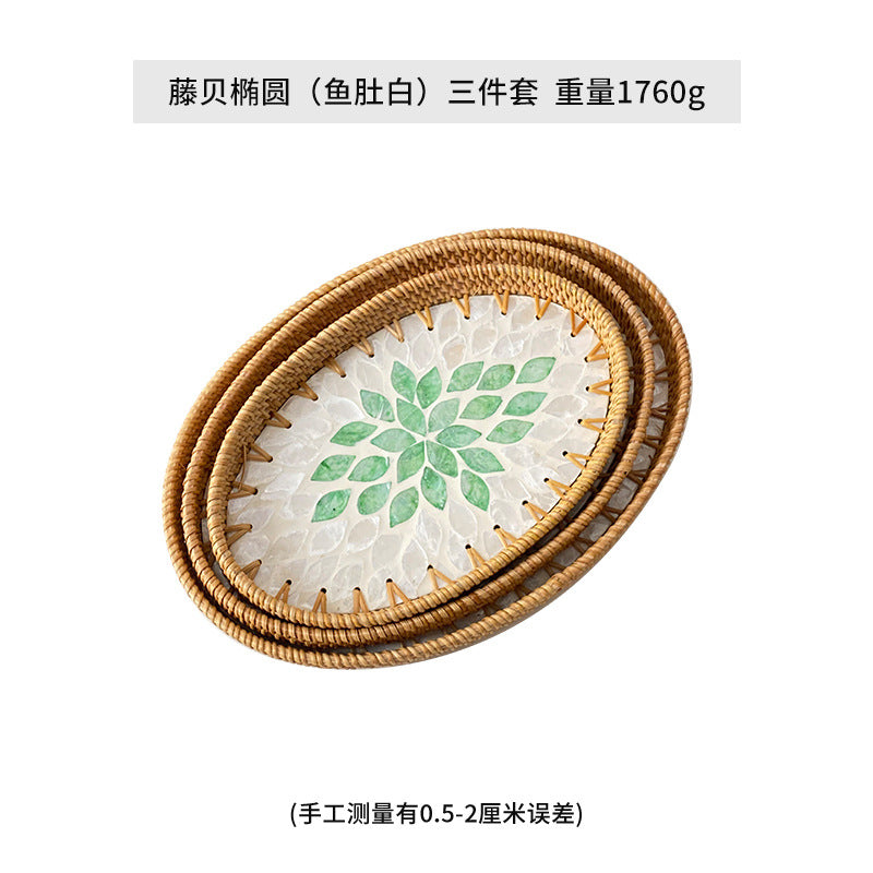 Ladies Elegant Serving Plate Set made of handwoven natural material Stornfield