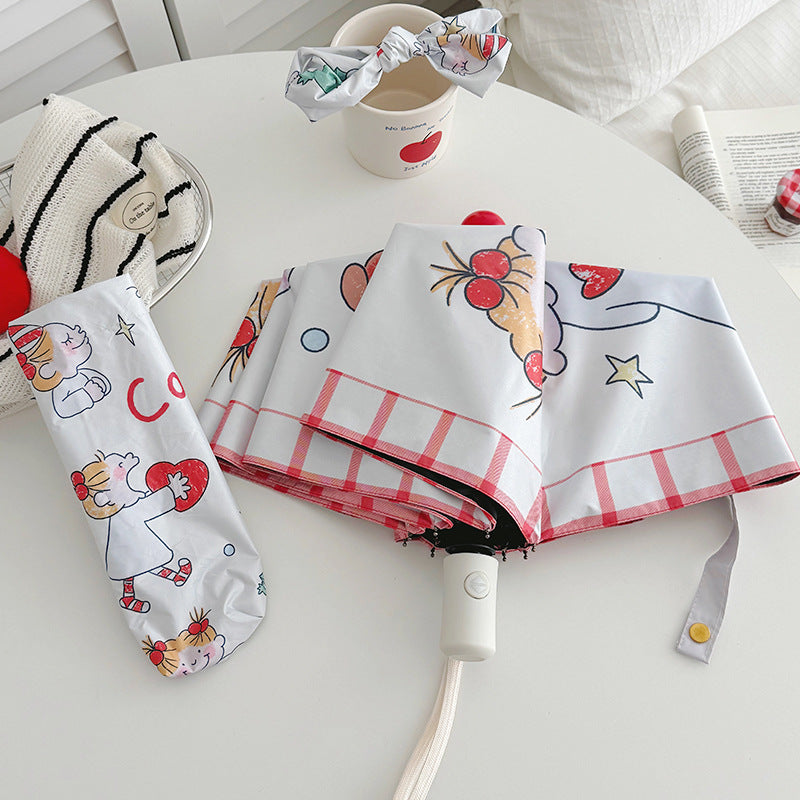 Ladies folding umbrella with playful children's motif Stornfield