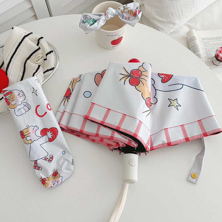 Ladies folding umbrella with playful children's motif Stornfield