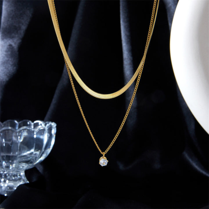 Layered Dual Chain Pendant Necklace Stornfield