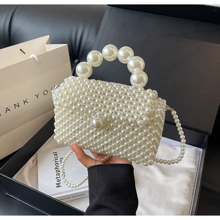 Pearl-Embellished Evening Handbag