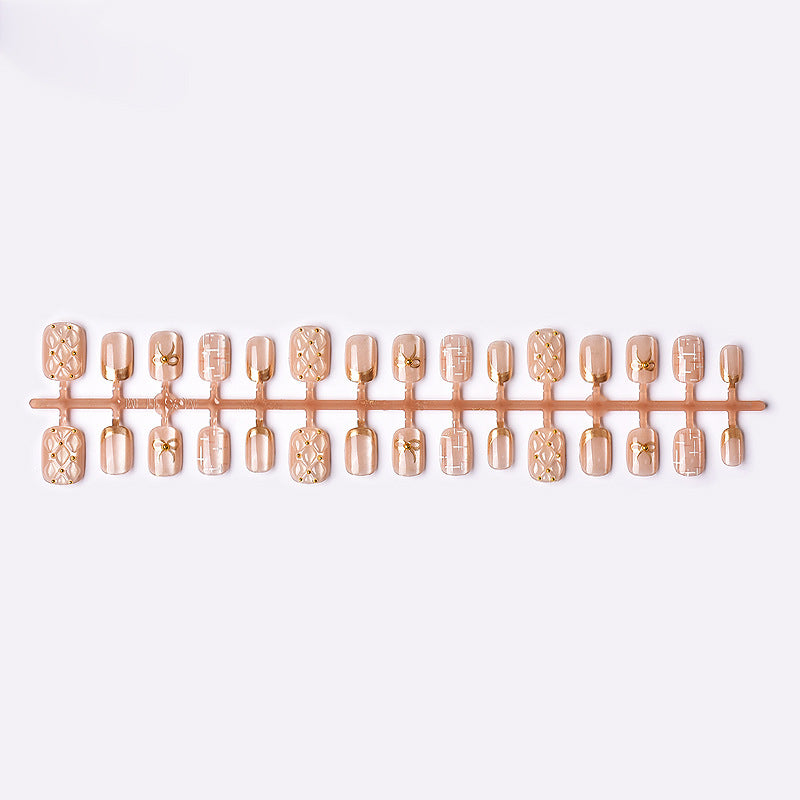 Decorative Gold-Accent Press-On Nail Art Set Stornfield