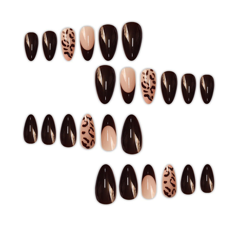 Elegant Stiletto Press-On Nails with Animal Print Design Stornfield