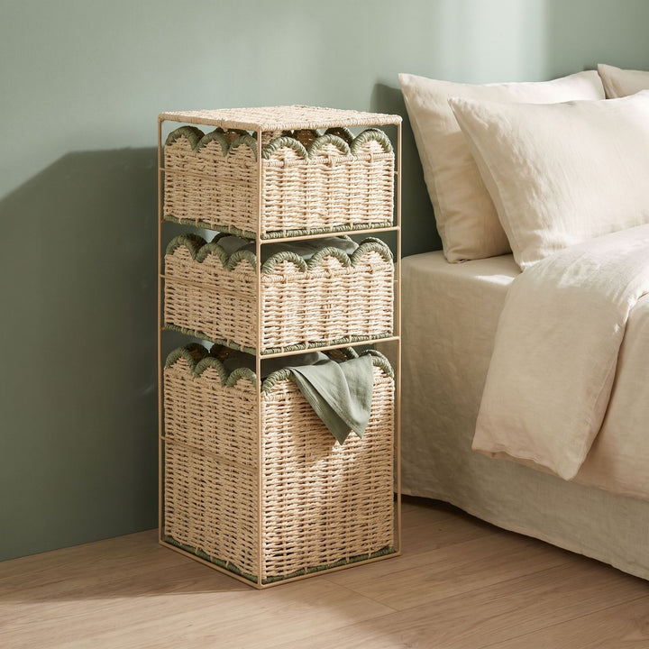 Stylish storage system with woven baskets Stornfield