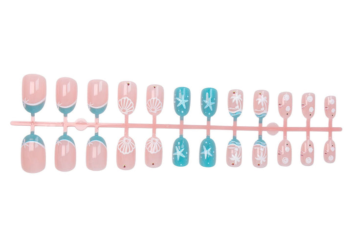 Artificial nail set with maritime details Stornfield