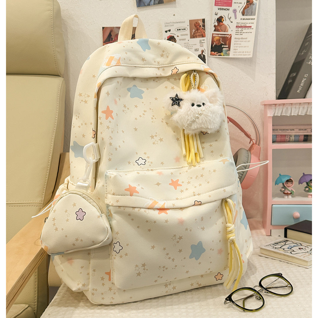 Cartoon-Embellished Casual Backpack Stornfield