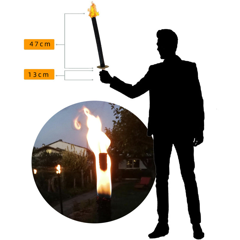 long-burning hand torch sticks with wooden handle foam-coated shaft for events and photography Stornfield