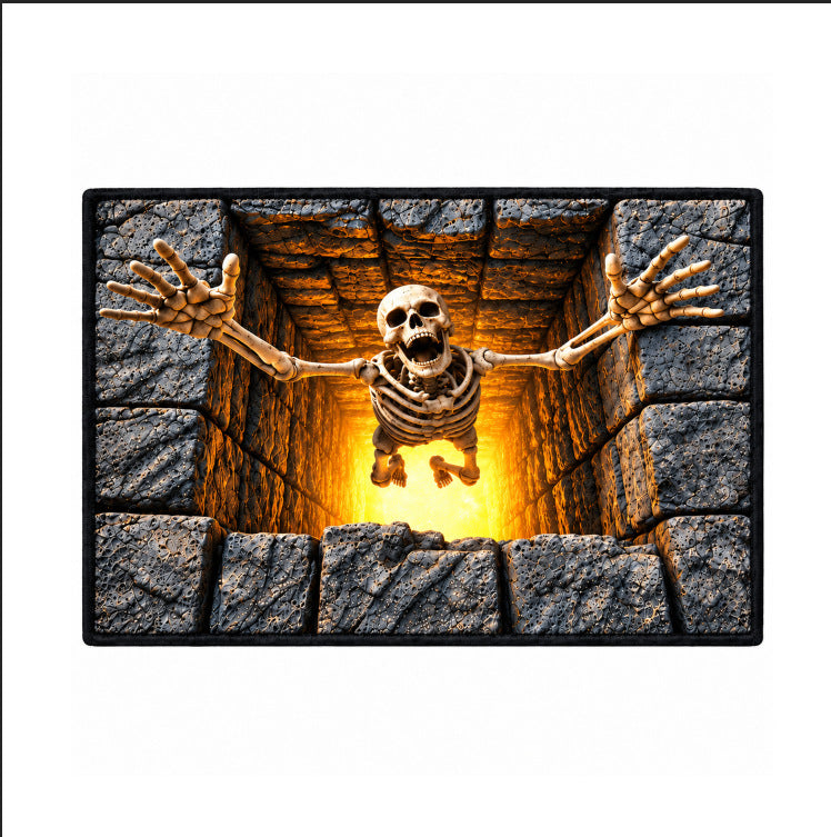 Spooky Skeleton-Themed Area Mat
