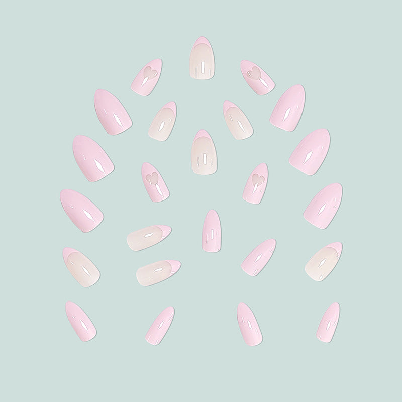 Elegant Stiletto Artificial Nails with Heart Motif Stornfield