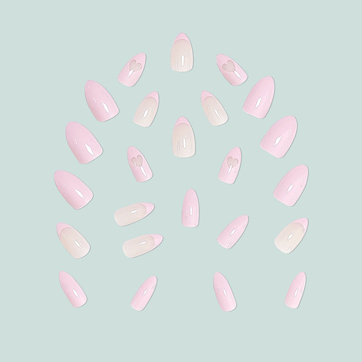 Elegant Stiletto Artificial Nails with Heart Motif Stornfield