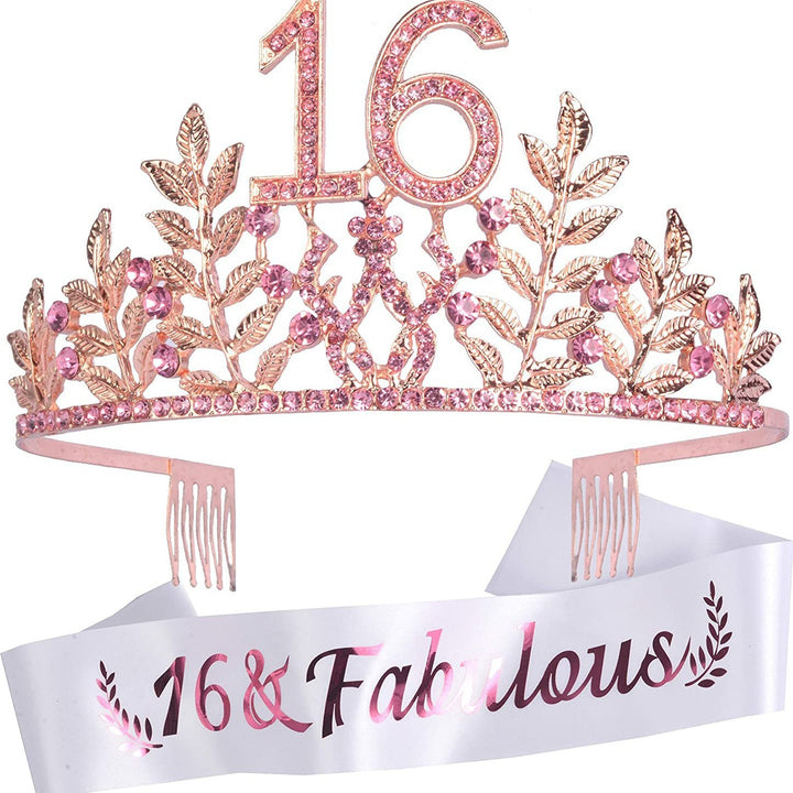 Women's Glamorous Birthday Crown with Shining Rhinestones Stornfield