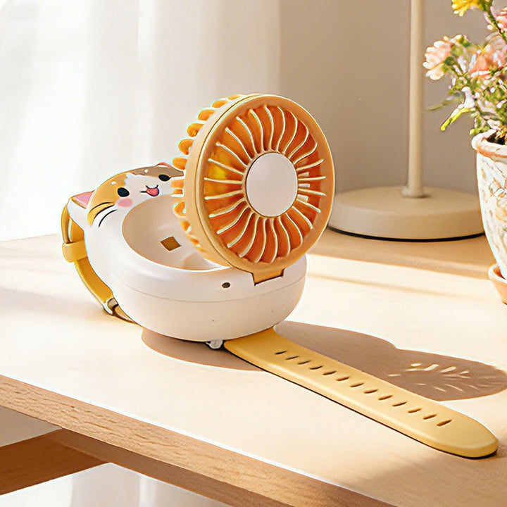 Women Portable Handheld Fan with Cute Cat Design Stornfield