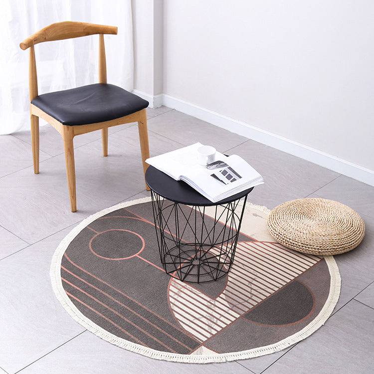 Round Decorative Living Room Carpet with Modern Geometric Pattern Stornfield