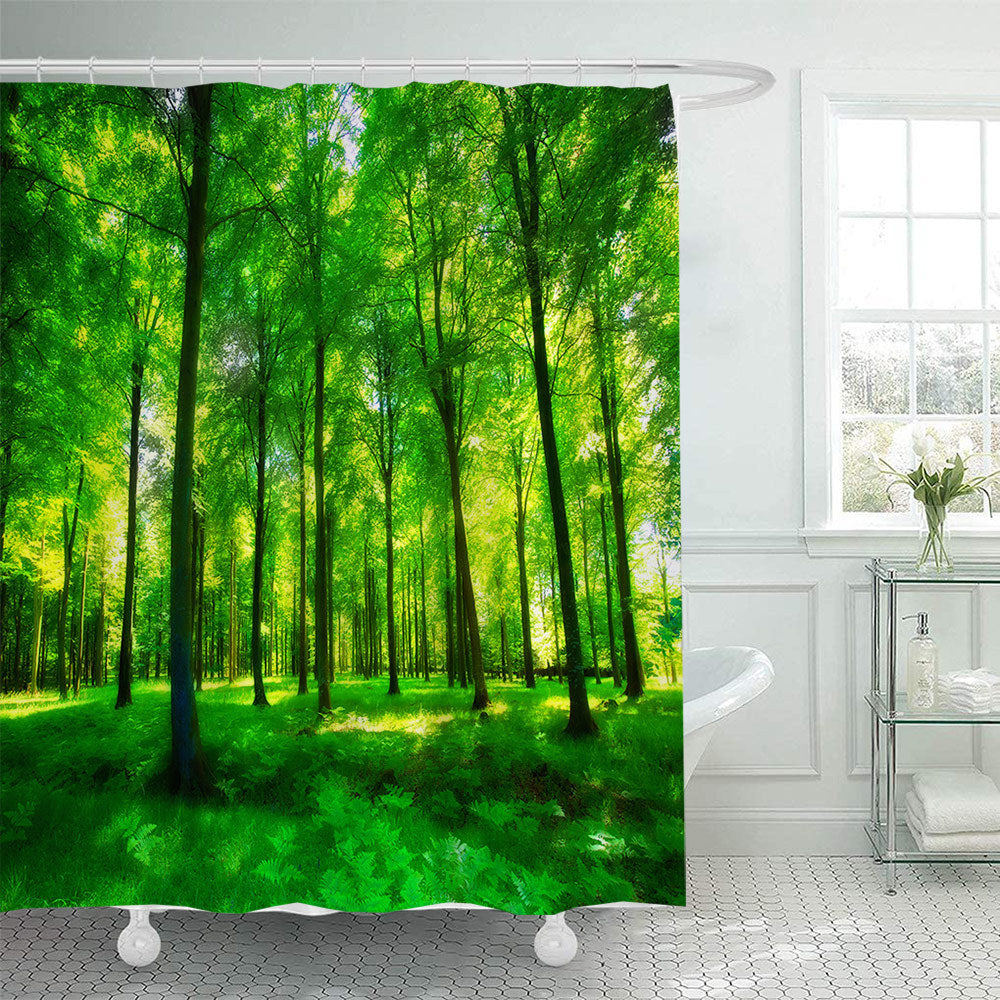 Scenic Garden Print Shower Curtain Stornfield