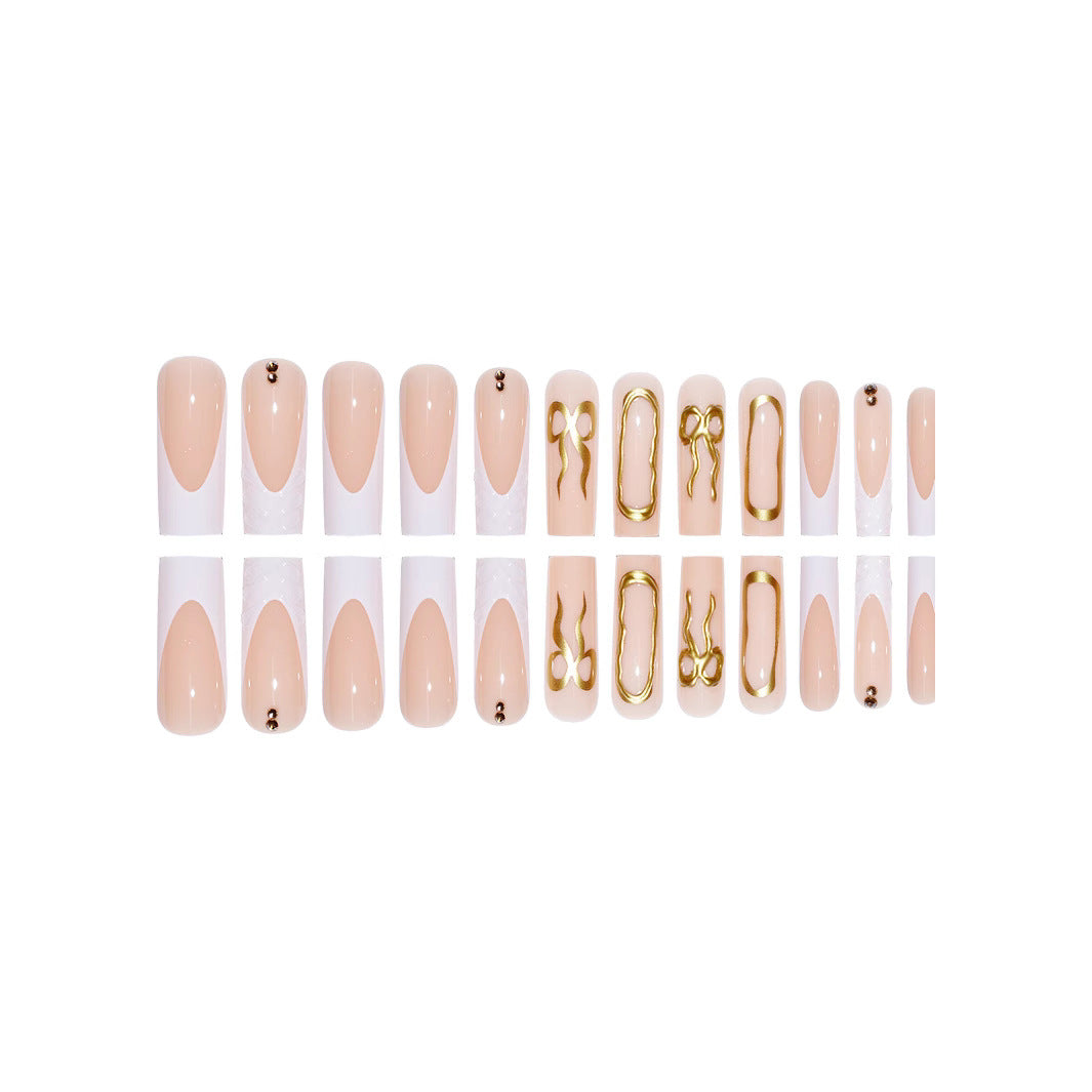 Elegant Bow-Embellished Press-On Nails Stornfield