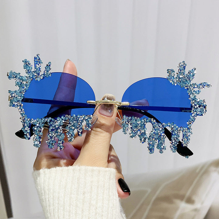 Women Extravagant Sunglasses with Sparkling Rhinestone Decorations Stornfield