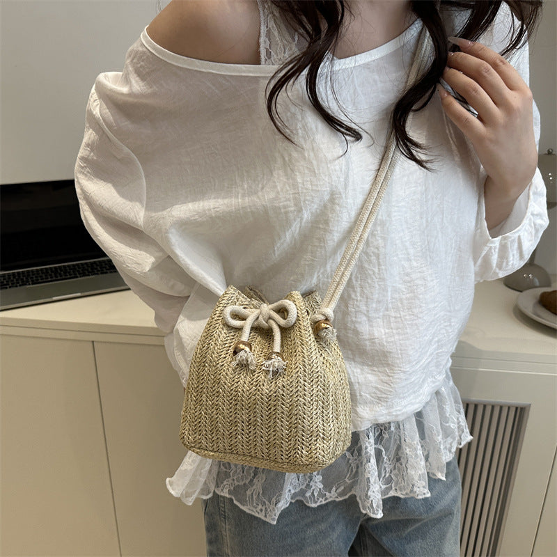 Bohemian Straw Bucket Bag Stornfield