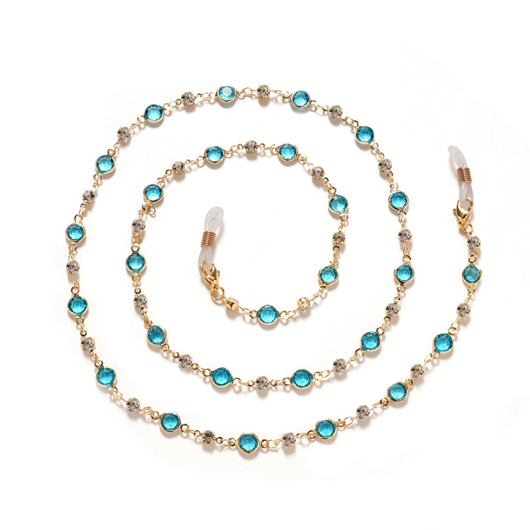 Elegant Rhinestone and Gemstone Eyewear Chain Stornfield