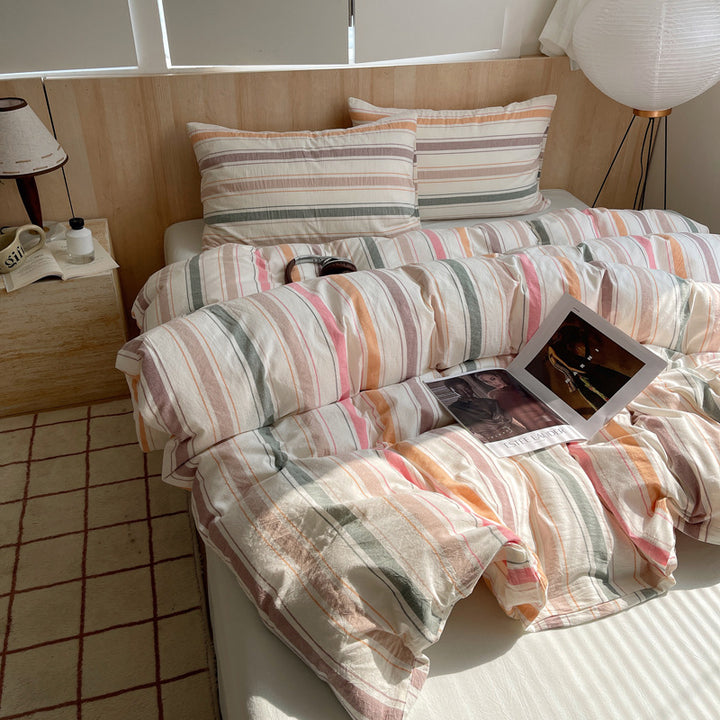 Striped Cotton Duvet Cover Set