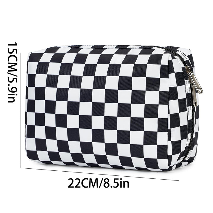 Stylish cosmetic bag with checked pattern Stornfield