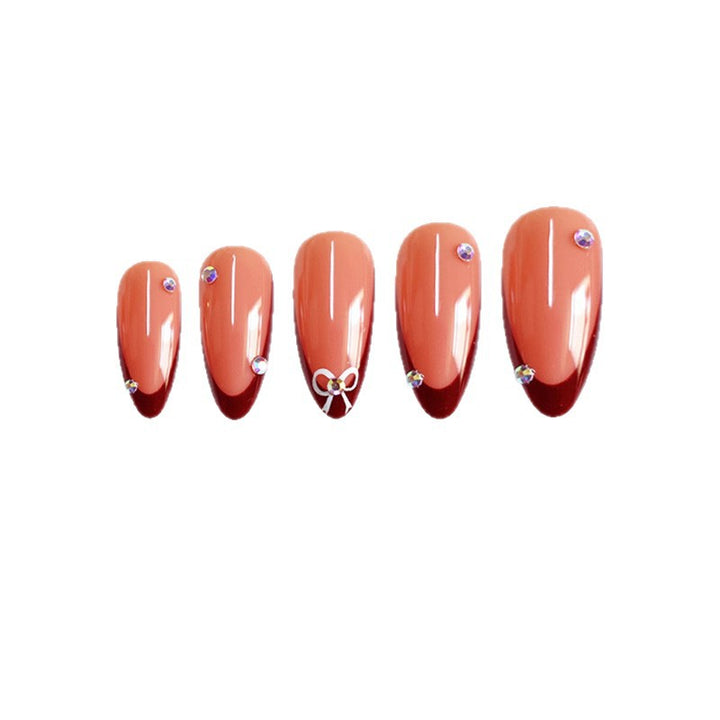 Artistic Stiletto Press-On Nails with Gemstone Accents Stornfield