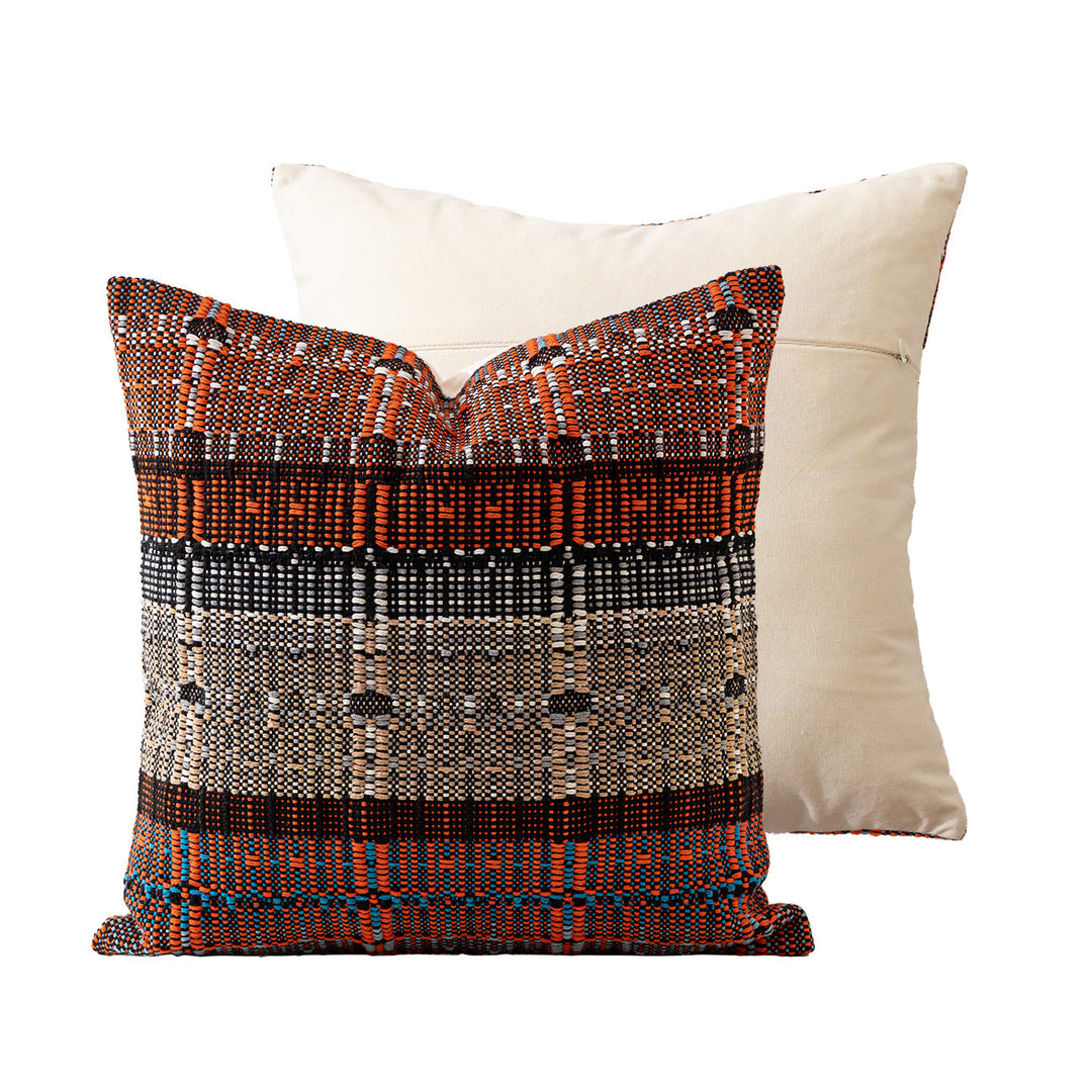Woven Reversible Ethno Cushion Cover with Textured Surface and Concealed Zipper Stornfield