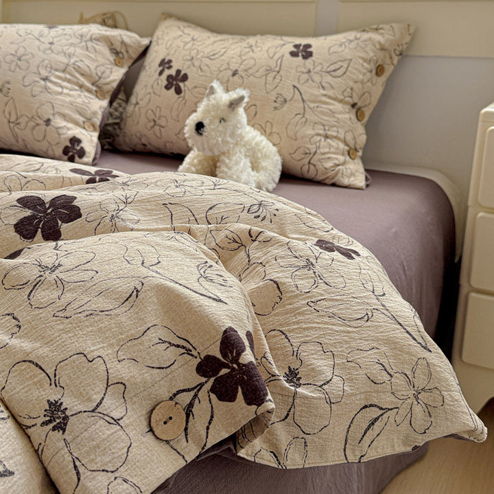 Elegant Floral Patterned Duvet Cover Set