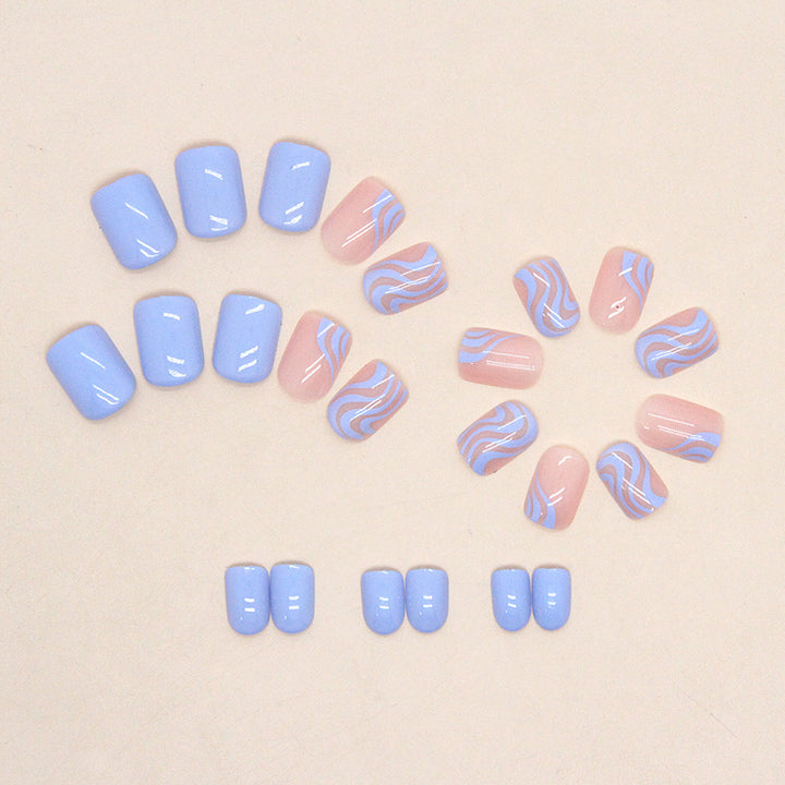 Floral Wave Design Press-On Nail Art Stornfield