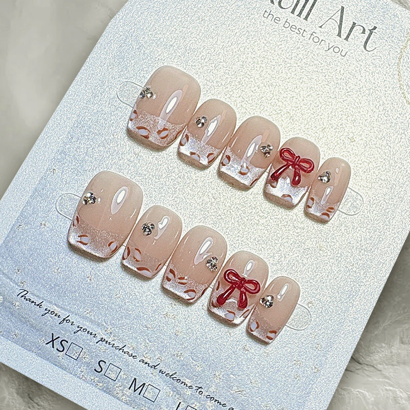 Elegant French Tip Press-On Nails Stornfield
