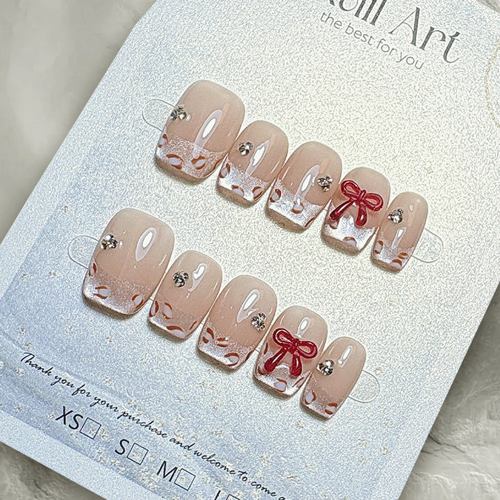 Elegant French Tip Press-On Nails Stornfield