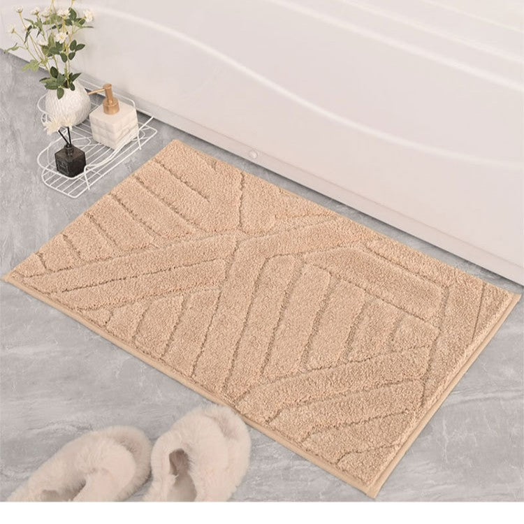 Plush Geometric Pattern Bath Mat