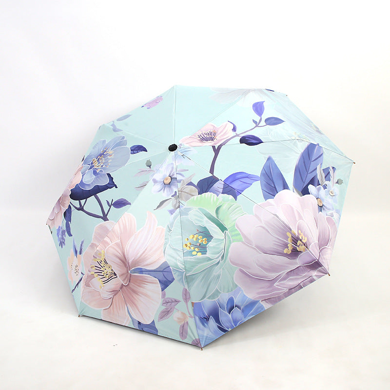 Ladies folding umbrella with artistic flower pattern Stornfield