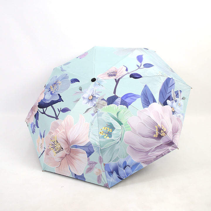 Ladies folding umbrella with artistic flower pattern Stornfield
