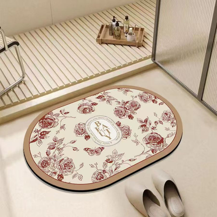 Floral Design Bath Mat