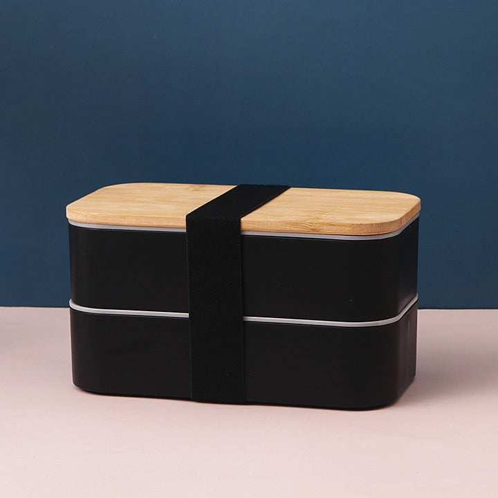 Dual-Tiered Bamboo Top Lunch Box