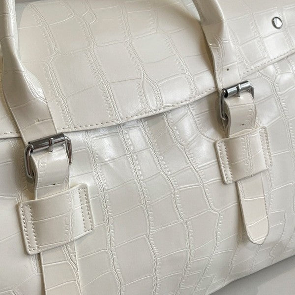 Premium Crocodile Texture Travel Duffel