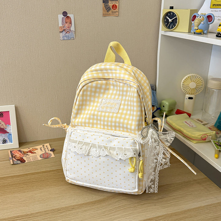 Stylish Gingham Patterned Backpack Stornfield