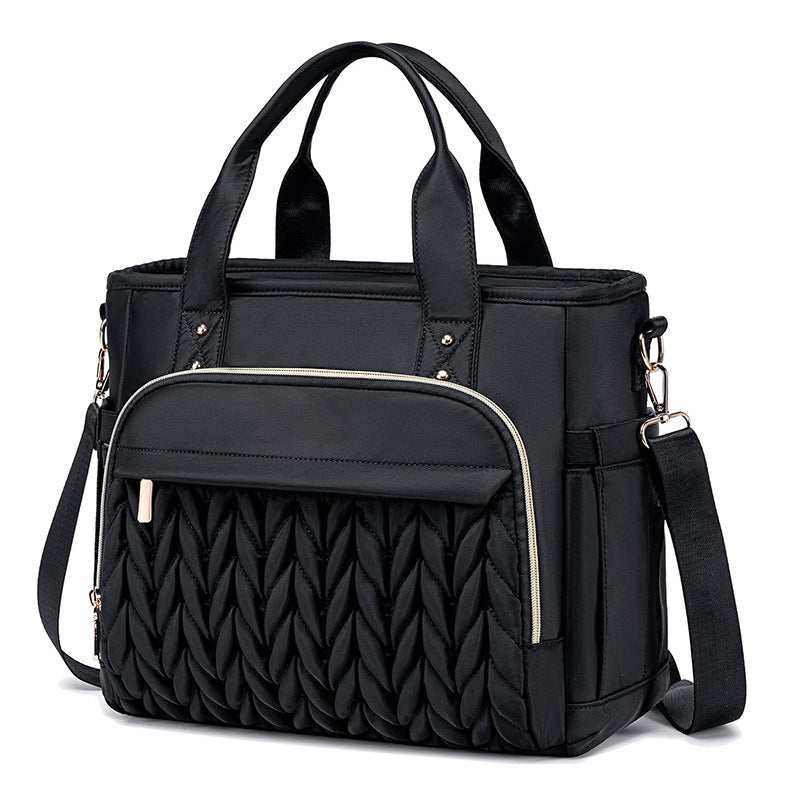 Elegant and Spacious Shoulder Bag with Woven Design Stornfield