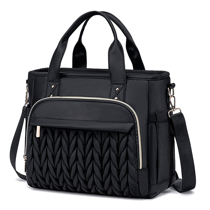 Elegant and Spacious Shoulder Bag with Woven Design Stornfield