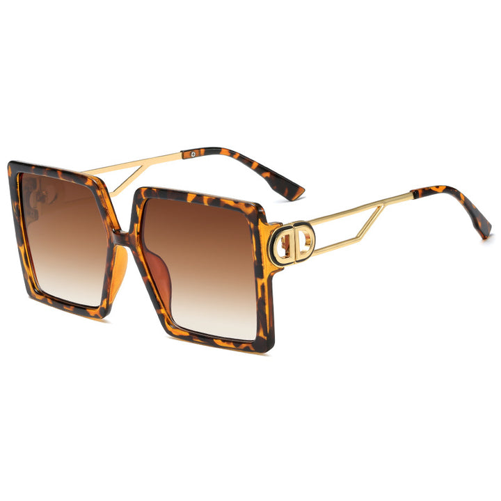 Women's oversized square sunglasses with elegant metal frame and polarizing lenses Stornfield