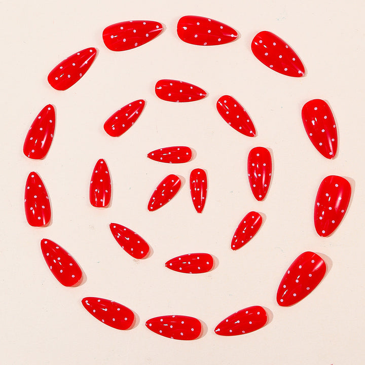 Glossy Polka Dot Stiletto Nail Art Extensions Stornfield
