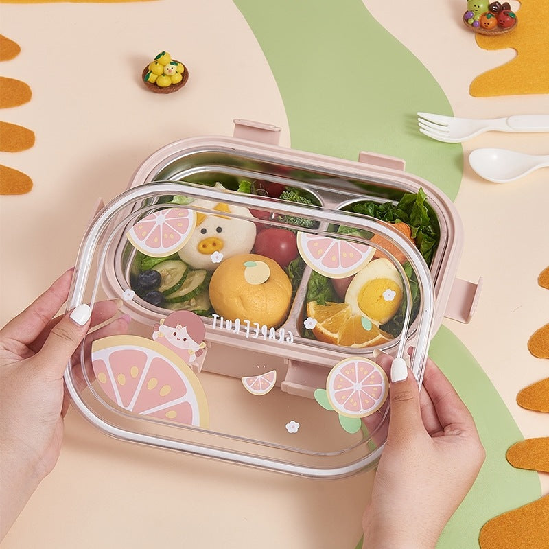 Fun-Themed Dual-Compartment Lunch Container