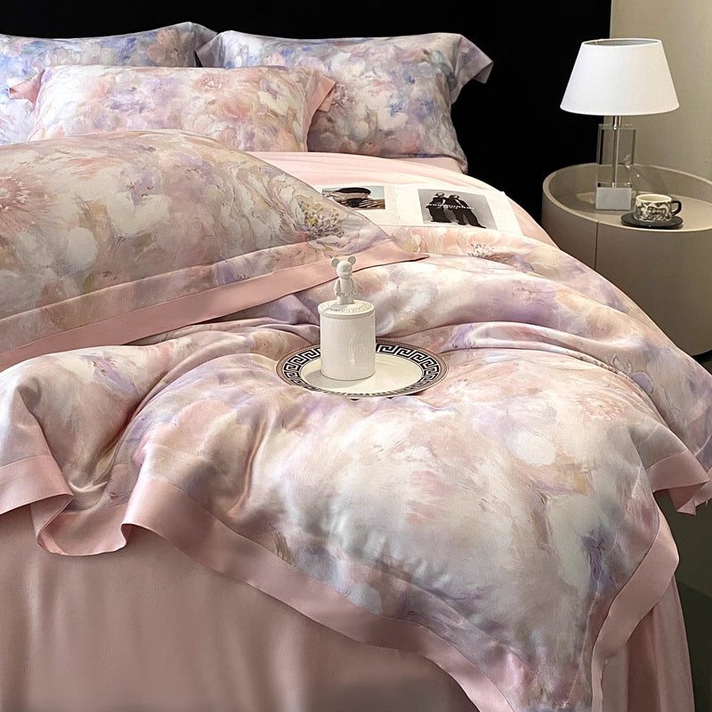 Decorative Luxury Floral Satin Duvet Cover Set Stornfield