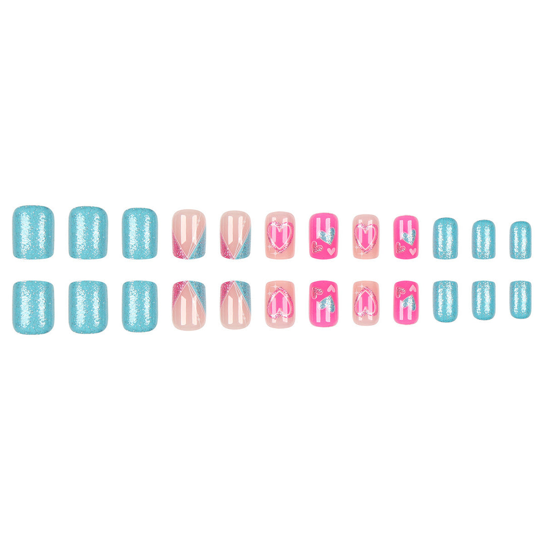 Heart-Decorated Press-On Nail Art Stornfield