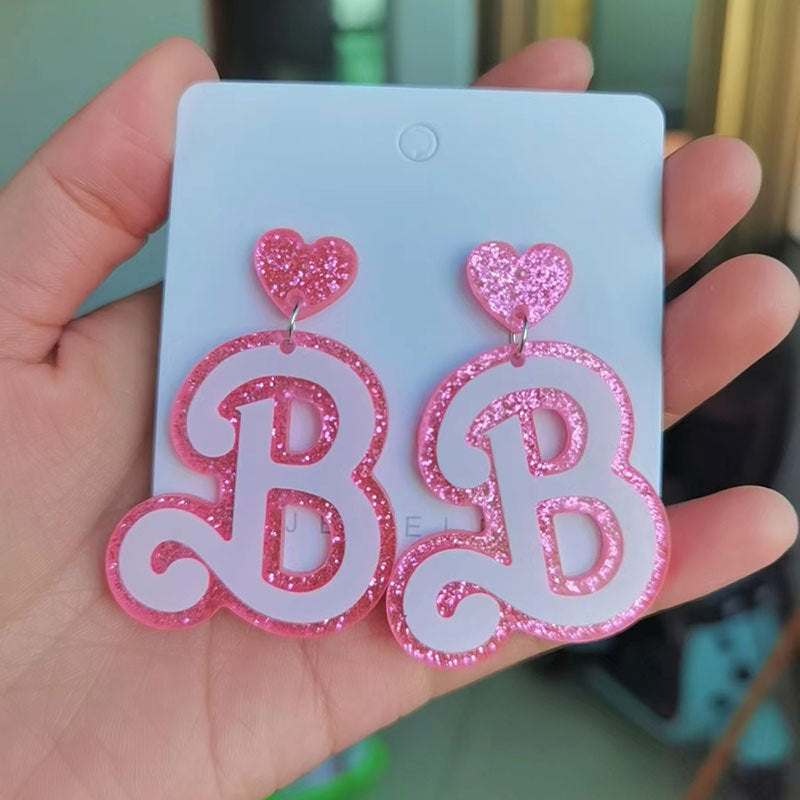 Heart-Shaped Glitter Earrings Stornfield