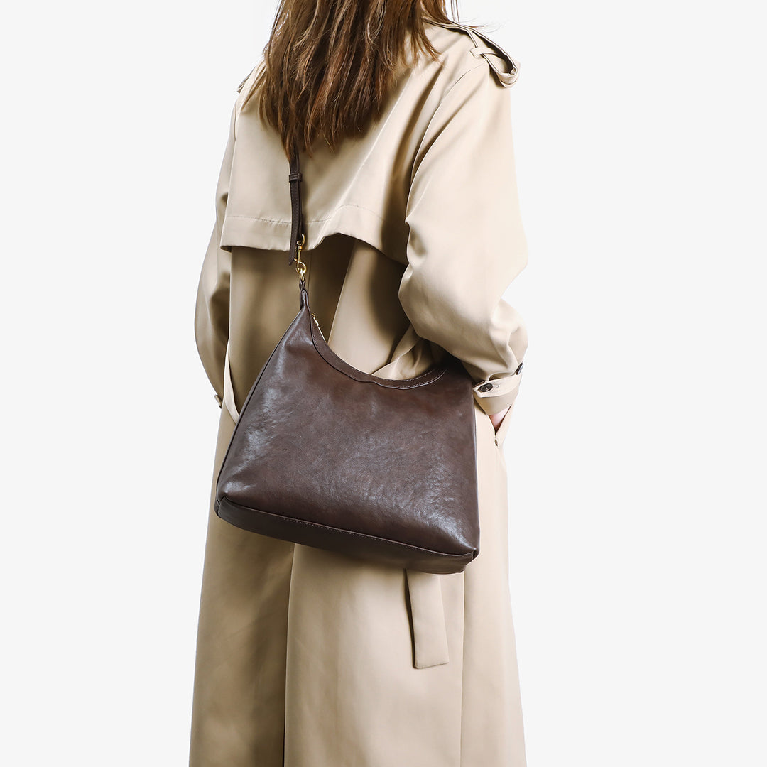 Chic Slouchy Leather Hobo Handbag