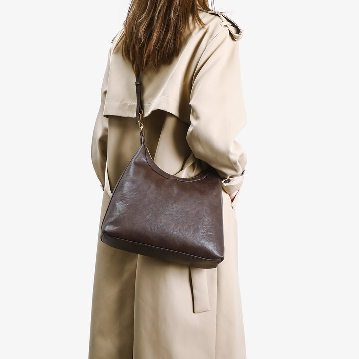 Chic Slouchy Leather Hobo Handbag