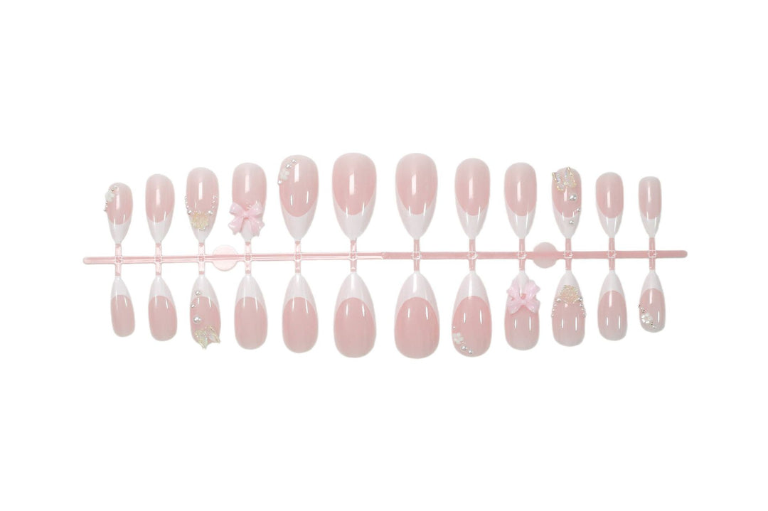 Nail set with elegant 3D flowers and trendy tips Stornfield