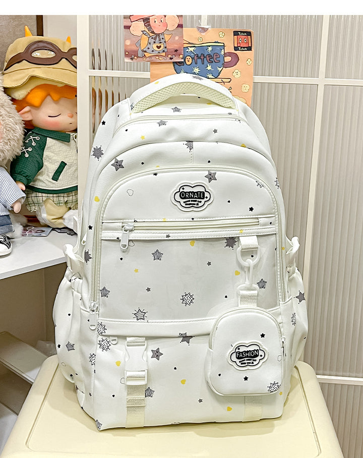 Stylish Star-Patterned School Backpack Stornfield